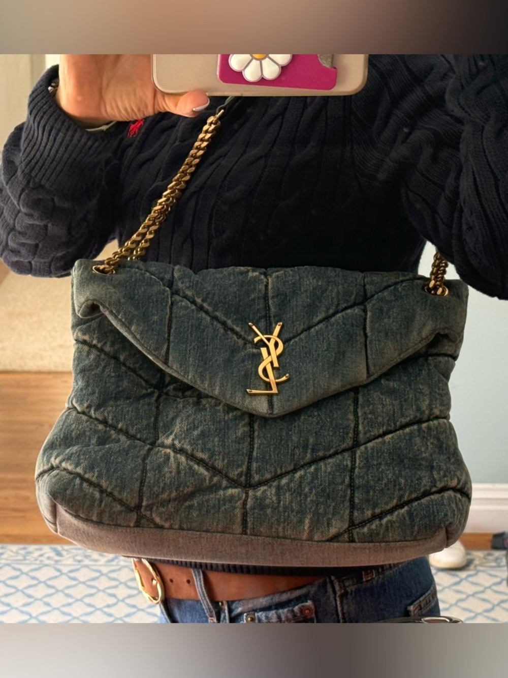 Saint Laurent Denim Medium Quilted Loulou - Picture 11 of 15